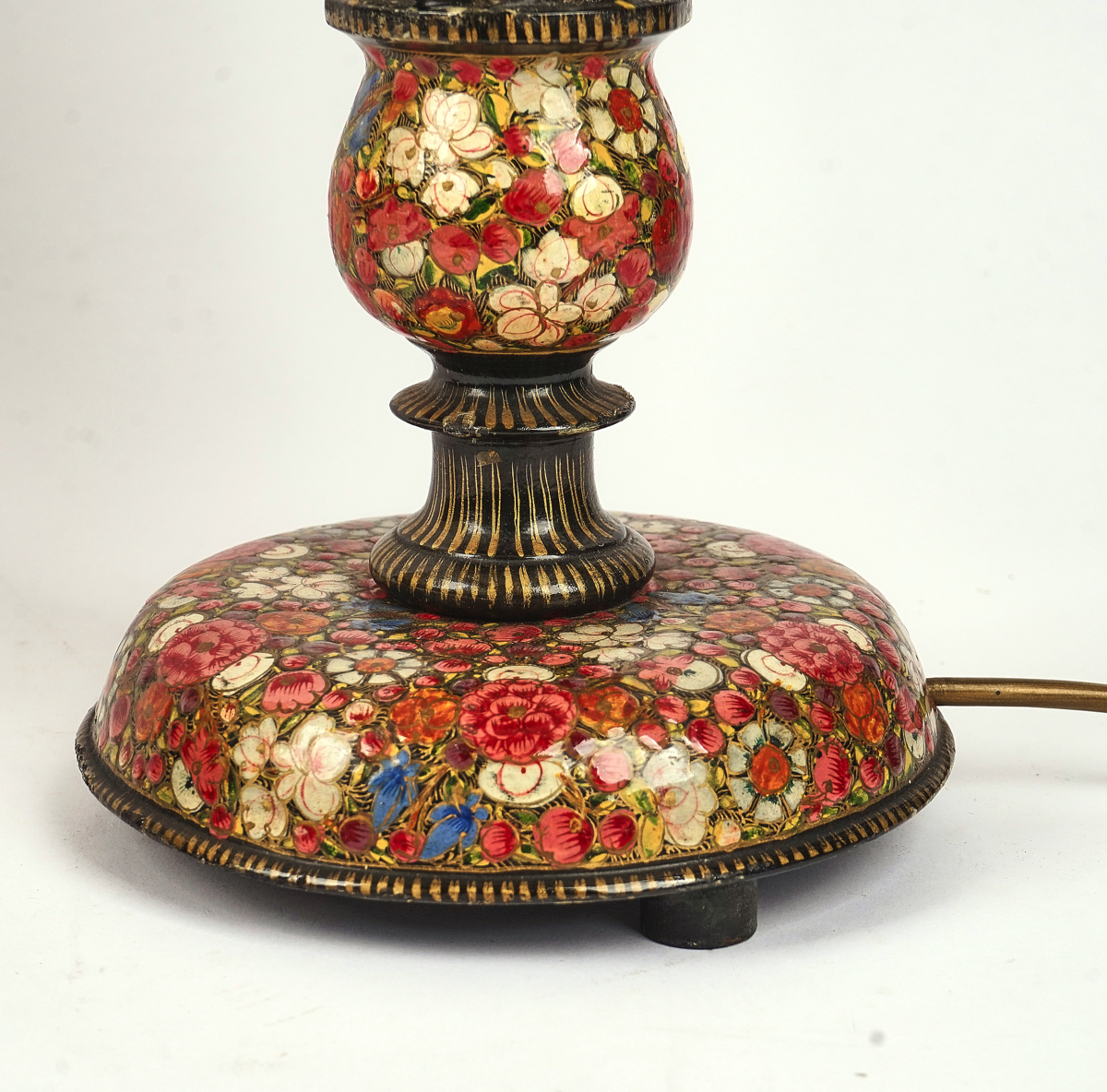 TWO KASHMIRI LACQUER TABLE LAMPS (2) - Image 2 of 4