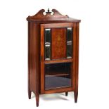 AN EDWARDIAN MARQUETRY INLAID ROSEWOOD SIDE CABINET