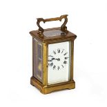 A FRENCH BRASS CARRIAGE CLOCK