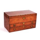 A GEORGE III RECTANGULAR OAK BOX