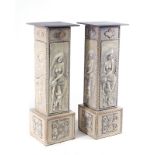 A PAIR OF PAINTED WOOD SQUARE COLUMNS (2)