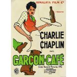 FILM POSTER; CAUGHT IN CABARET/GARCON DE CAFE STARRING CHARLIE CHAPLIN