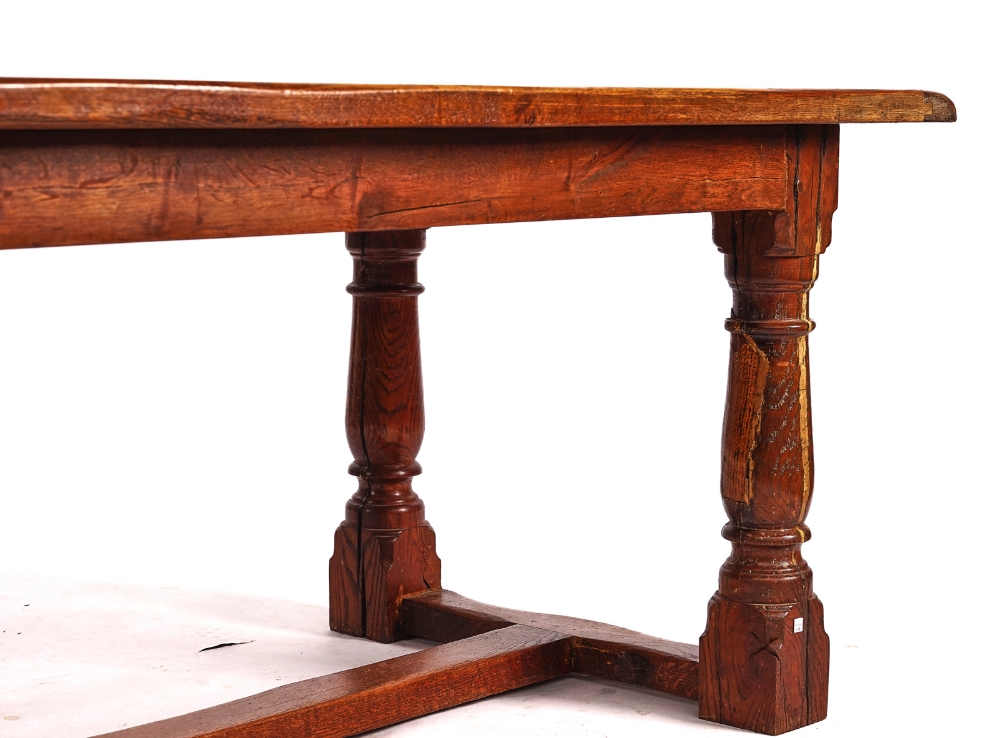 A 17TH CENTURY STYLE OAK REFECTORY TABLE - Image 5 of 6