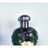 A GEORGE V SILVER MOUNTED PORCELAIN NOVELTY 'ACORN' SCENT BOTTLE AND ANOTHER (2)