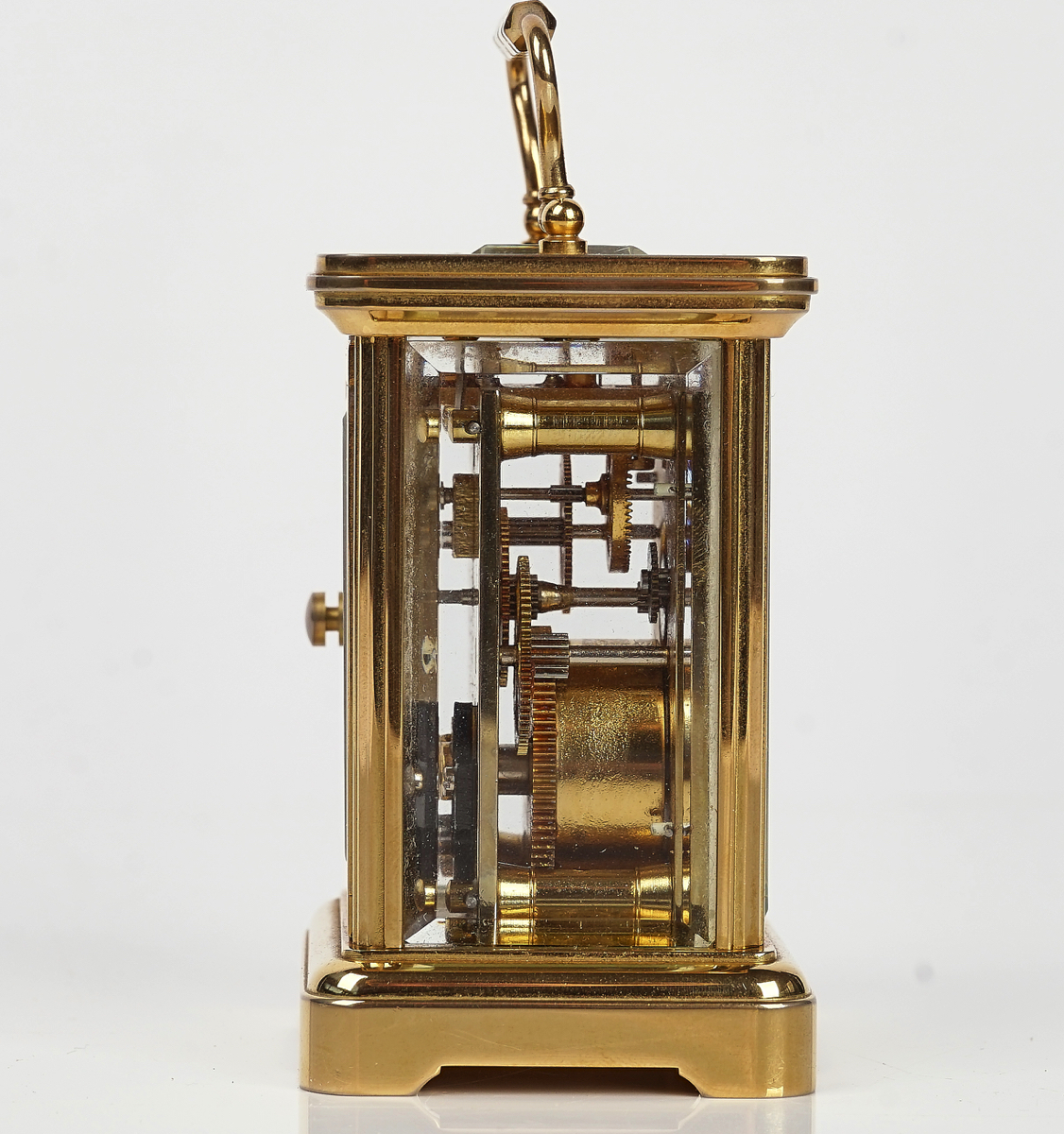 A SMALL BRASS CARRIAGE TIMEPIECE - Image 2 of 4