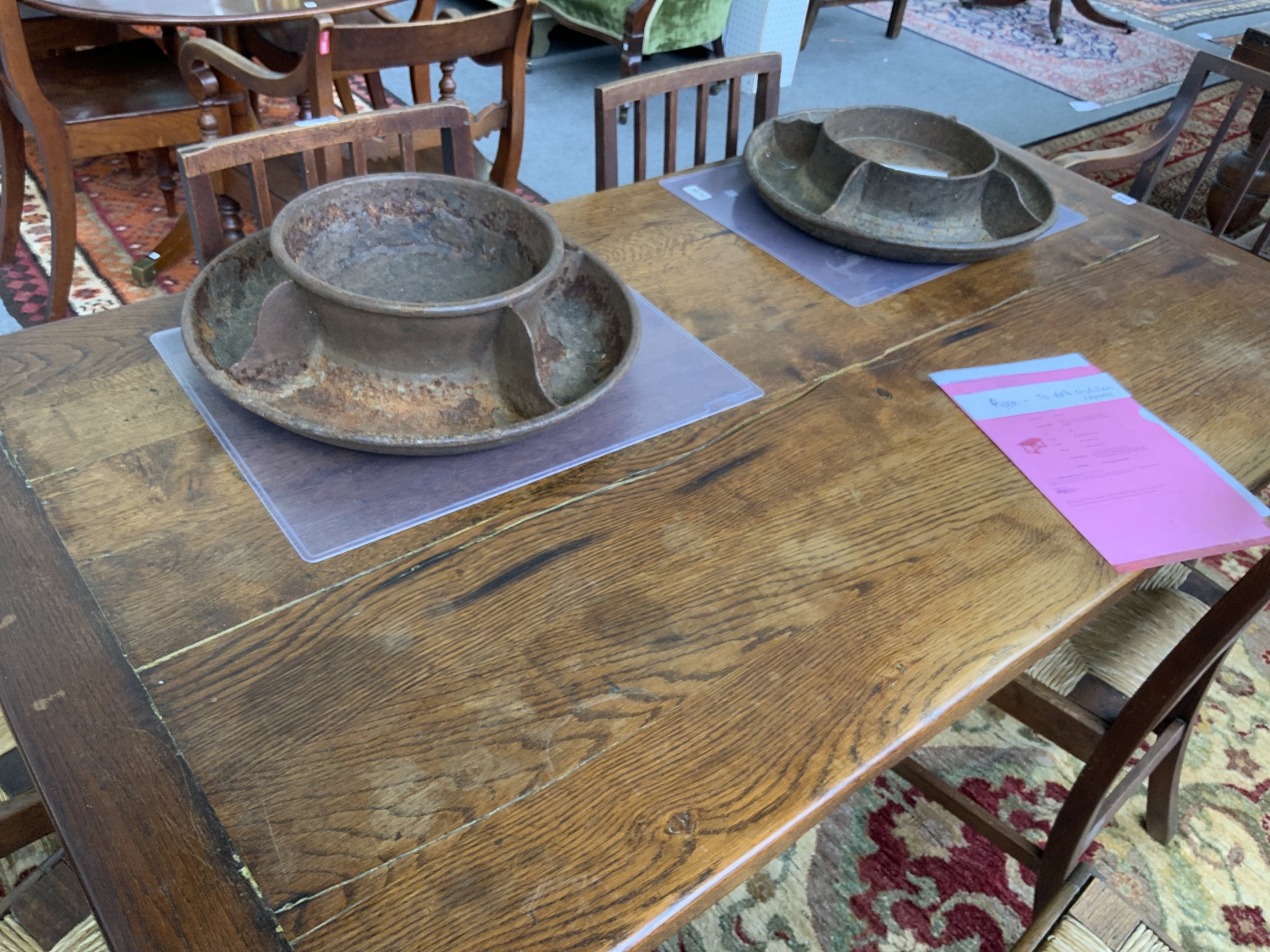 A 17TH CENTURY STYLE OAK REFECTORY TABLE - Image 2 of 6