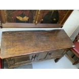 A 17TH CENTURY AND LATER PRIMITIVE OAK DRESSER BASE