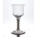 A LARGE OPAQUE TWIST WINE GLASS
