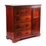 JAS SHOOLBRED & CO; A 19TH CENTURY MAHOGANY COMPACTUM CABINET