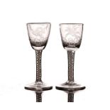 TWO CONTINENTAL OPAQUE TWIST WINE GLASSES