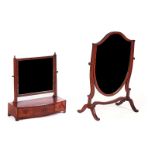 A GEORGE III MAHOGANY TOILET MIRROR (2)