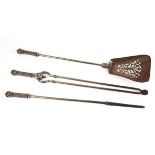 A SET OF THREE VICTORIAN STEEL FIRE-TOOLS (3)