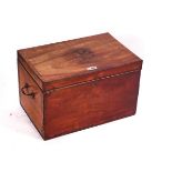 A GEORGE III CROSS BANDED MAHOGANY RECTANGULAR LIFT TOP BOX