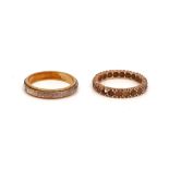 TWO GOLD RINGS, (2)