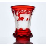 A BOHEMIAN RUBY-STAINED GLASS BEAKER