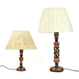 TWO KASHMIRI LACQUER TABLE LAMPS (2)