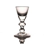 A SMALL BALUSTER TOASTMASTER'S GLASS