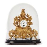 A FRENCH GILT-METAL MANTEL CLOCK