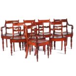 A SET OF EIGHT 19TH CENTURY FRUITWOOD DINING CHAIRS (8)