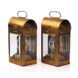 DAVEY & CO. LONDON LTD.; A PAIR OF BRASS WALL LANTERNS