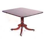 A GEORGE III RECTANGULAR MAHOGANY SNAP-TOP BREAKFAST TABLE