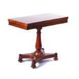 A GEORGE IV MAHOGANY FOLD-OVER CARD TABLE