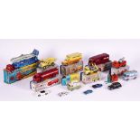 SIX BOXED DINKY TOYS, TWO BOXED CORGI TOYS AND SEVEN LOOSE VEHICLES (15)
