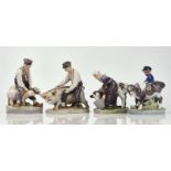 FOUR ROYAL COPENHAGEN FIGURE GROUPS