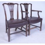 A SET OF FOUR GEORGE III MAHOGANY DINING CHAIRS (6)