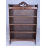 A VICTORIAN STYLE OAK FIVE TIER OPEN BOOKCASE