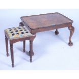 A GEORGE II STYLE WALNUT RECTANGULAR LOW OCCASIONAL TABLE (2)