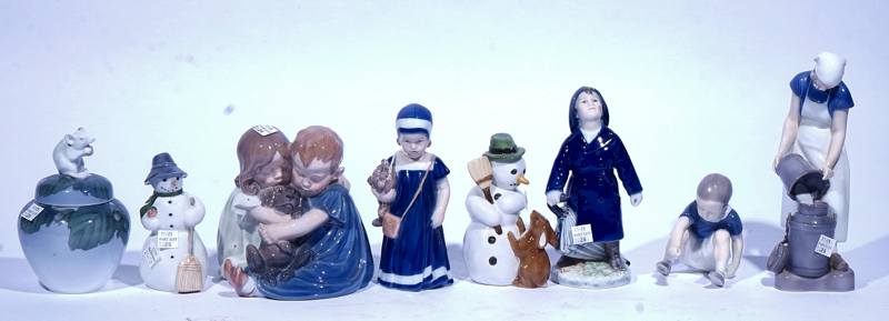 NINE COPENHAGEN PORCELAIN FIGURES (9)