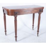 A 19TH CENTURY MAHOGANY FOLDOVER TEA TABLE