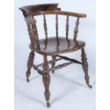 A MODERN FAUX ELM PAINTED CAPTAINS CHAIR