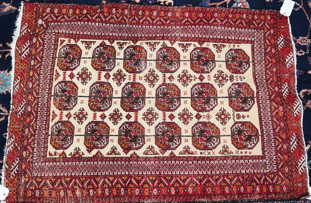 AN INDIAN BOKHARA RUG AND TWO OTHERS (3) - Image 2 of 6