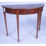 A GEORGE III STYLE MAHOGANY D-END CONSOLE TABLE