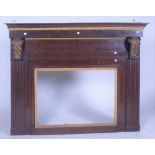 A REGENCY STYLE MAHOGANY OVERMANTEL MIRROR FRAME