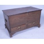 A GEORGE III AND LATER OAK MULE CHEST