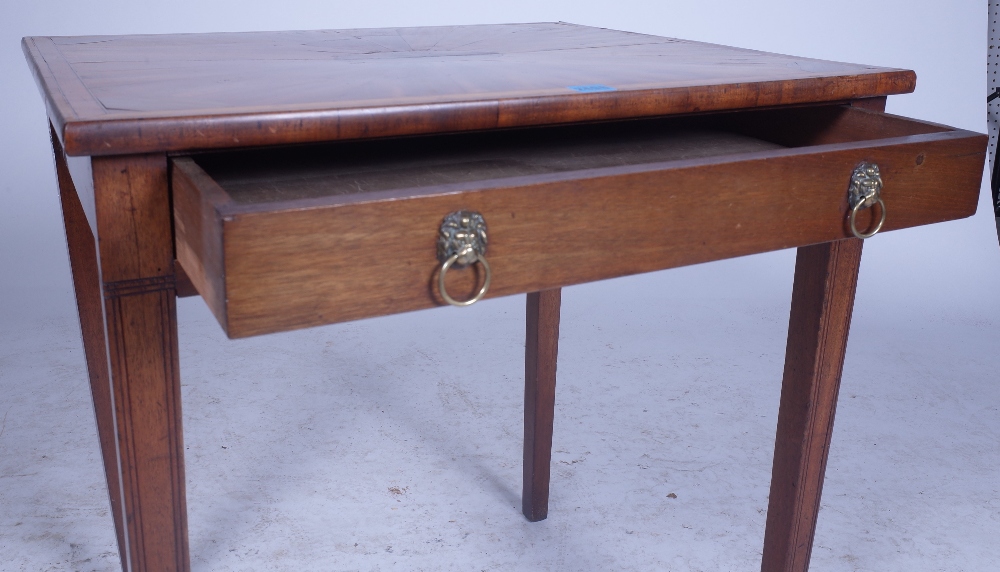 A 19TH CENTURY MAHOGANY AND SATINWOOD BANDED SINGLE DRAWER SIDE TABLE - Image 3 of 3