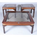 ‘GORDANS TENESSE’ A SET OF THREE MODERN STAINED BEECH OCCASIONAL TABLES