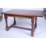 A MODERN OAK REFECTORY TABLE