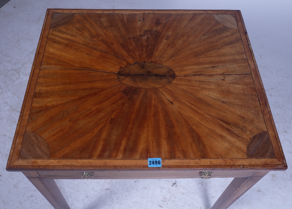 A 19TH CENTURY MAHOGANY AND SATINWOOD BANDED SINGLE DRAWER SIDE TABLE - Image 2 of 3
