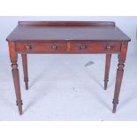 A VICTORIAN MAHOGANY TWO DRAWER SIDE TABLE