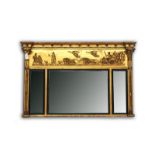 A REGENCY GILT-FRAMED TRIPLE PLATE MIRROR