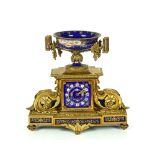 A FRENCH ORMOLU AND SEVRES-STYLE MANTEL CLOCK