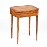 A GEORGE III INLAID SATINWOOD SEWING TABLE