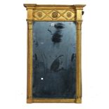 A REGENCY GILT FRAMED PIER GLASS