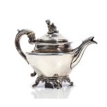 A VICTORIAN SILVER BACHELOR'S TEAPOT