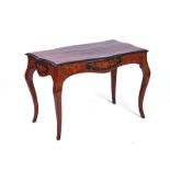 A 19TH CENTURY FLORAL MARQUETRY INLAID WALNUT CENTRE TABLE