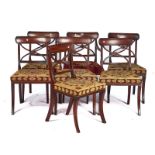 A SET OF SEVEN REGENCY MAHOGANY FRAMED DINING CHAIRS (7)